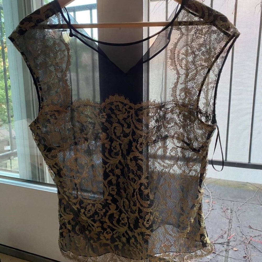 Alberta Ferretti black and gold top. So gorgeous. In perfect condition. Size 8